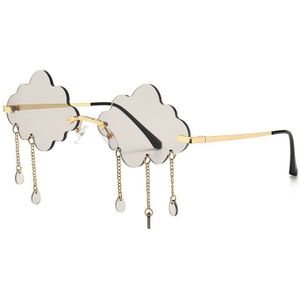 Vintage Wolken Tassel Steampunk Zonnebril Mode Randloze Rijden Bril Vrouwen Mannen Frameloze Punk Bril Shades UV400