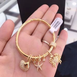 UMGODLY Luxe Goud Kleur Zeedieren Bangle met Krab Shell Ster Micro Zirconia voor Vrouwen Armband Sieraden