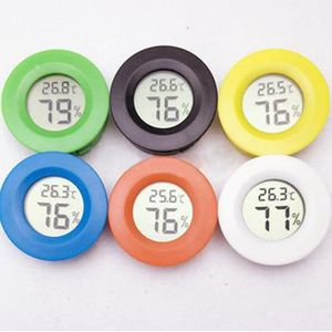 1Pc Black Ronde Digitale Sigarenhumidor Temperatuur Hygrometer Thermometer Tool