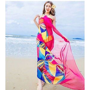 Womens Chiffon Wrap Pareo Sarong Jurk Bikini Sjaal Beach Bikini Swimwear Cover Up Sjaal 200x150 cm