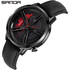 Sanda Mannen Wiel Horloge Klassieke Mode Waterdichte Sport Horloge Mannen Quartz Roestvrij Velg Hub Quartz Horloge Relogio Masculino