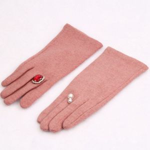 Mode Elegante Vrouwelijke Wol Touchscreen Handschoenen Vrouwen Winter Warm Kasjmier Volledige Vinger Luxe Damonid Handschoenen Voor Vrouwen