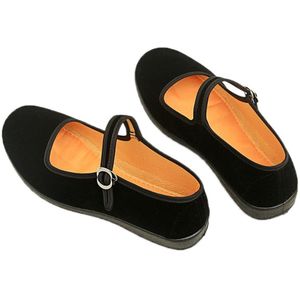 Vrouwen Stof Flats Herfst Loafers Dames Gesp Zwarte Mary Janes Casual Moeder Schoenen Vrouwelijke Comfort Ademend Schoeisel