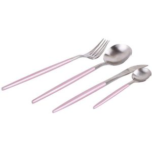 Roze Handvat Roestvrij Stalen Bestek Set Roestvrij Stalen Bestek Set Plated Servies Creatieve Diner Set Vork Mes