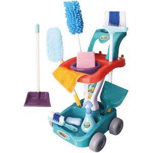 Kids Werkwagen Winkelwagen Rol Pretend Play Speelgoed Set Huis Simulatie Schoonmaken Winkelwagen Gereedschap Kinderen Cleaning Playset