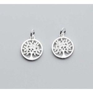 Classic 925 Sterling Zilver Hollow Out Life Tree Charms 17X14Mm Zilveren Sieraden Hangers Diy Oorbellen ketting