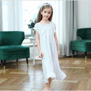 Zomer Meisjes Jurken Baby Pyjama Katoen Prinses Nachthemd Kinderen Kleding Meisje Witte Vliegen Mouw Bow Nachtkleding Kid Nachtjapon