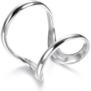 Koreaanse Stijl S925 Sterling Zilveren Ring Vrouwelijke Multi-Dimensionale Twisted Geometrische Ring Open Ins Netto Rode Ring Wijsvinger ring