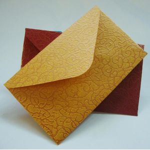 60x100mm gold metallic geweven papier MINI enveloppen voor visitekaartje