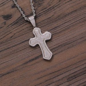 Charms Hip Hop Bling Micro Verharde Zirconia Bling Iced Out Cross Hangers Kettingen Voor Mannen Rapper Sieraden