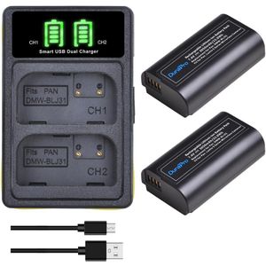 Durapro 2Pc DMW-BLJ31 Dmw BLJ31 Batterij + Lader Met Type C Poort Usb Kabel Voor Panasonic Lumix S1, s1R, S1H Mirrorless Camera 'S