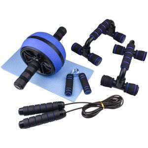 Ab Wiel Roller Kit Ab Roller Push-Up Bar Jump Rope Hand Grip Knie Pad Buikspieroefening Core Fitness voor Home Gym Workout