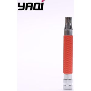 Yaqi Heldere Rode en Chroom Kleur Messing Veiligheid Scheermes Handvat