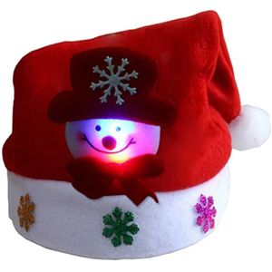 Vrolijk Kerstfeest Volwassen Kid Led Light Up Cap Kerstman Sneeuwpop Elanden Hoed Xmas