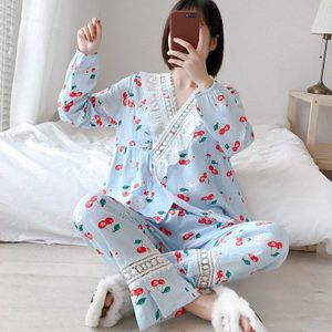 Moederschap Nachtjapon Vest + Broek Zwangere Kleding Set Vrouwen Verpleging Pyjama Moederschap Tops Zwangere Pyjama