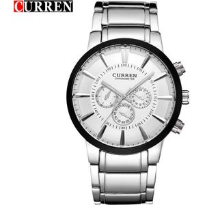 Curren 8001 Top Luxe Eenvoudige Stijl Klassieke Quartz Horloges Volledige Staal Waterdicht Heren Horloge Sport Mannelijke Klok