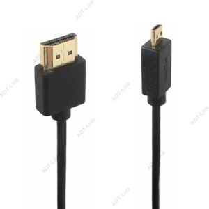 Micro HDMI male naar HDMI OD 3.0mm Super Zachte Dunne Kabels & Mini HDMI mannelijk Kabel 2k * 4k hd @ 60hz lichtgewicht Draagbare