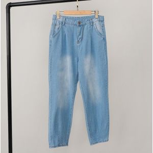 Herfst Gewassen Jeans Hoge Taille Vrouwen Broek Gebleekte Pockets Vrouwelijke Harem Denim Broek Streetwear Casual Dames Broeken