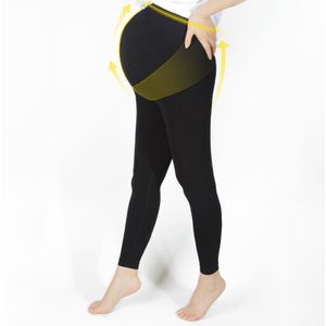 Zwarte Hoge Taille Skinny Leggings Voor Zwangere Vrouw Buik Bescherming Stretch Potlood Broek Lift Elastische Moederschap Ondergoed