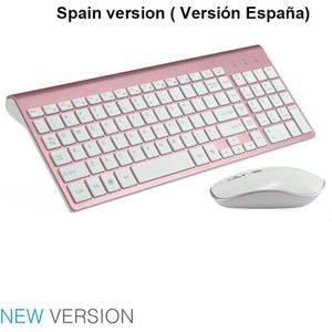 Seenda Usa Spanje Toetsenbord Draadloze Muis Set 102 Toetsen 2.4 Ghz Ultradunne Draadloze Toetsenbord Muis Set Full Size Voor computer Pc