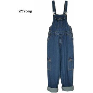 Mannen Plus Size Denim Overalls Mannelijke Toevallige Grote Size Jumpsuits Mode Losse Blauwe Denim Cargo Bib Broek