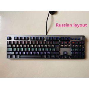 Wired Gaming Mechanische Toetsenbord Met 104 Toetsen, Gemengde Backlight, zwart En Grijs Met Multifunctionele Knoppen Frans/Us Layout/ES-RS