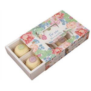 5Pcs Mini Mooncake Papier Geschenkdoos Transparant Venster Candy Cookies Cake Box Wedding Favor Bag Baby Shower Party decor