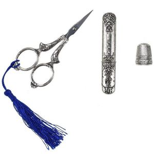 Europese Vintage Naaien Kit Schaar Metalen Priem Threader Vingerhoed Naald Case DIY Naaien Tool Kleermakers Schaar voor Huishouden Vrouwen