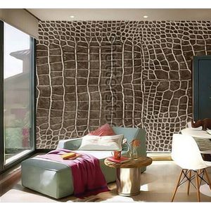 Custom 3D muurschilderingen, donkerbruin krokodillenleer textuur als een behang papel de parede, woonkamer sofa TV slaapkamer muur papier