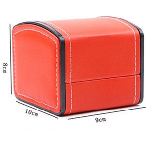 1 Slot Luxe Mode Vrouwen Mannen Thuis Zwarte Kleur Pu Lederen Horloge Doos Mini Stijl Horloge Case Houder Goede WT-69