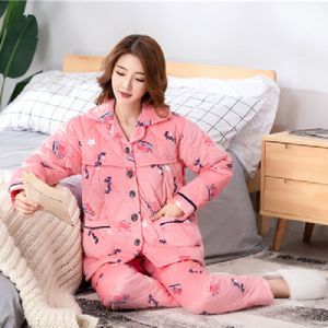 Winter Dikke Warme Katoen Gevoerde Moederschap Verpleging Nachtkleding Pyjama Kleding Voor Zwangere Vrouwen Zwangerschap Slaap Lounge Homewear