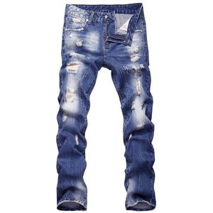 Jeans Voor Mannen Joggingbroek Gat Toevallige Denim Broek Mannelijke Plus Size Gewassen Volledige Lengte Broek Lente Fit Moownuc
