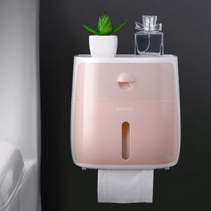 Wall Mount Toiletrolhouder Plank Waterdichte Lade Papierrol Buis Opbergdoos Creatieve Lade Tissue Doos Thuis