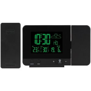 Fanju Projectie Wekker Digitale Horloge Kalender Temperatuur Meter Weersverwachting 8 Kleur Display Elektronische Tafel Klokken