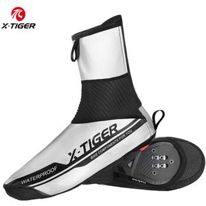 X-TIGER Reflecterende Waterdichte Fietsen Shoe Cover Winter Racefiets Fietsen Overschoenen Houden Warme Fleece Mtb Fiets Shoe Cover
