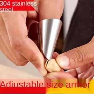 Peeling Edamame Artefact Tuinboon Peeling Plukken Bonen Iron Nail Cover Rvs Bescherming Vinger Ring Peeling Tool