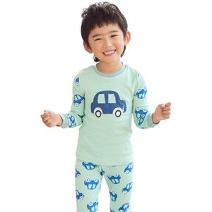 Jongens Gedrukt Verven Auto Kinderen Nachtkleding Pyjama Lange Mouwen Ronde Hals Casual Set Kids Broek Nachtkleding Outfit