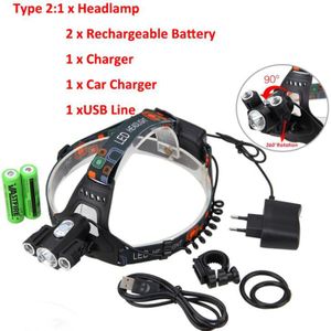 2 in 1 10000 LM 3x XM-T6 + 2R5 LED Koplamp Fiets Light Zaklamp voor Camping Fietsen