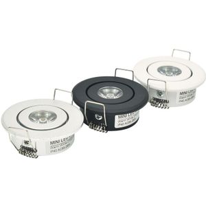 10pc 1W Mini led Downlight Kast Inbouwspot licht led Driver Puur Natuur Warm wit en Wit Zilver zwart lichaam AC85-265V