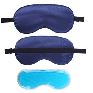 Slaapmasker Oog Dekking Zijde Met Eye Coolingjel Ice Gel Pack Herbruikbare Kralen Koud Warm Therapie Rustgevende Ontspannende