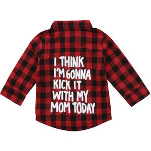 Peuter Kids Baby Jongens Meisjes Rode Plaid Shirts Tops Baby Kinderen Casual Lange Mouw Knop Shirts Kleding