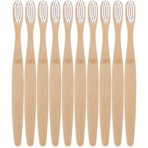 10PCS Environmentally Wood　Bamboo Toothbrush Bamboo Fibre Wooden Handle Tooth Brush Whitening