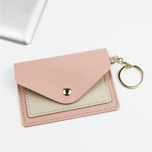 Purdored 1 Pc Mini Snoep Kleur Kaarthouder Pu Lederen Business Credit Card Case Vrouwelijke Leuke Korte Kleine Portemonnee portemonnee