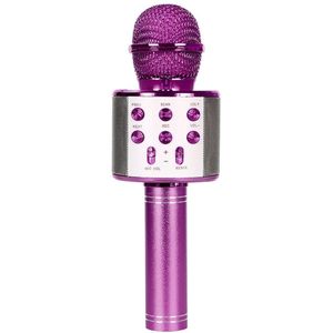 WS858 Draadloze Bluetooth Microfoon Professionele Condensator Microfoon Karaoke Mic Radio Studio Opname Microfoon Met Led Licht