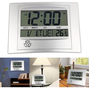 Lcd Digitale Wandklok Met Thermometer Elektronische Temperatuur Meter Kalender Indoor Bureau Digitale Wandklok Voor Thuis Decoratie