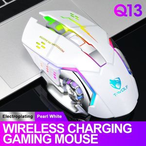 Draadloos Opladen Gaming Muis 2.4Ghz Backlight Mechanische Mute Optische Muis 6 Knop Verstelbare Dpi Voor Pc Laptop
