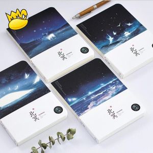 "Night Oceaan Ver.2" Schetsboek Notebook Leeg Papers Dagboek Pocket Journal School Studie Tekening Notepad