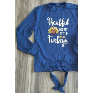 Girlymax Fall/Winter Thanksgiving Baby Meisjes Boutique Mama Volwassen T-shirt Kleding Stropdas Knoop Katoenen Top Kinderen Little Turkry