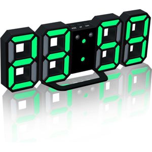 3D LED Digitale Klok Snooze Desk Wekker voor Slaapkamer Tafel Wandklokken 24/12 Uur Display Night 8 Kleuren Thuis decor