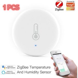 Tuya Smart Home Zigbee Smart Temperatuur En Vochtigheid Sensor Batterij Aangedreven Beveiliging Met Smart Leven Alexa Google Home Security